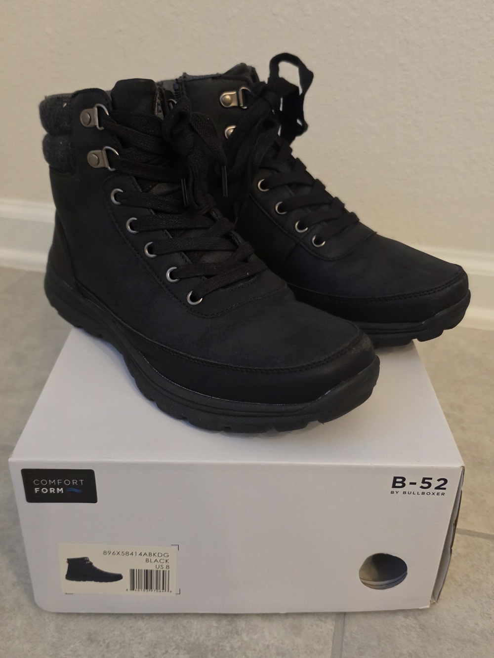 Bullboxer B-52 Men's Black Lace-Up Comfort Boots